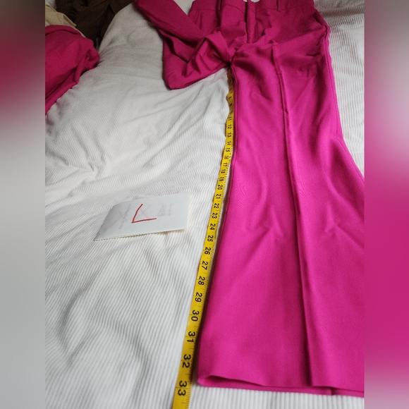 ZARA Coord Set Tailored Blazer + Flared Pants ZW Collection Fuschia BNWT - Picture 16 of 17
